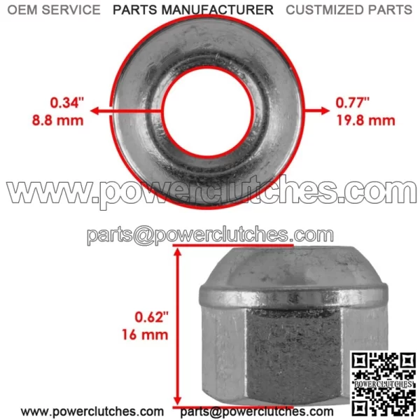 Front / Rear Wheel Nut for Honda FourTrax 300 1988-1997 / 90314-VM0-771 - Image 2