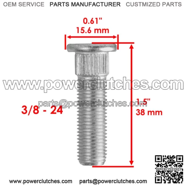 4 Front Rear Wheel Hub Bolts for Polaris Sportsman 800 2005-2015 7518378 (For: Polaris Sportsman 800) - Image 2