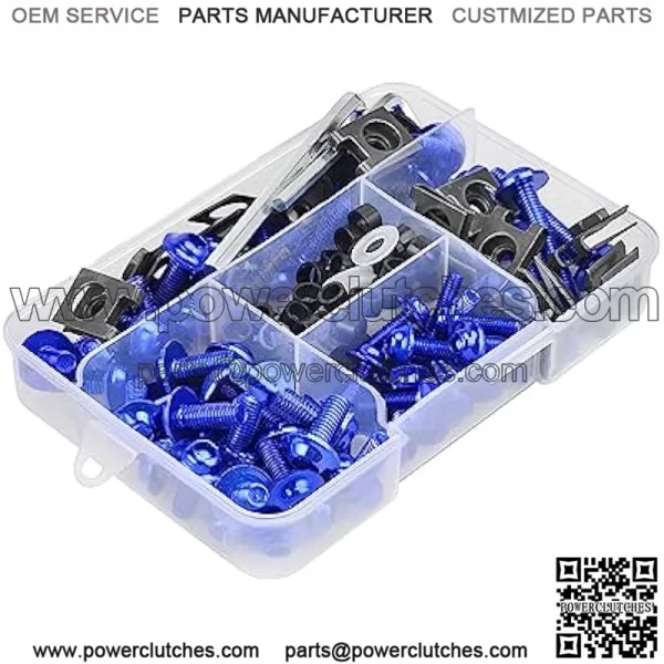 177pcs Motorcycle Fairing Bolt Kit Colored Fastener Bolts Nuts and Clips Set Aluminum Motorcycle Windshield Screws M5 M6 Sportbike Fairing Mounting Bolts for Most Motorcycles