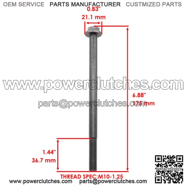 7519042 Rear Control Arm Bolt for Polaris RZR 800 10-2014 / RZR 570 12-2020 - Image 3