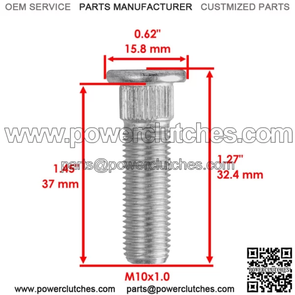 Front Wheel Hub Bolt for Honda Rancher 400 TRX400FA AT 2004-2007 - Image 2