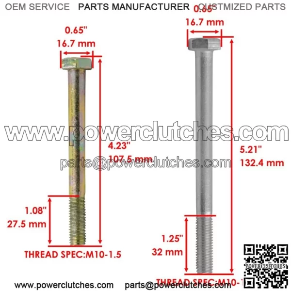 126-2928 99-2842 109-9851 1-603321 Deck Wheel Bolt for Exmark John Deere - Image 2