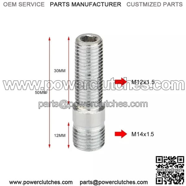 Long 58mm reverse bolt M12*1.5-M12*1.5 - Image 2