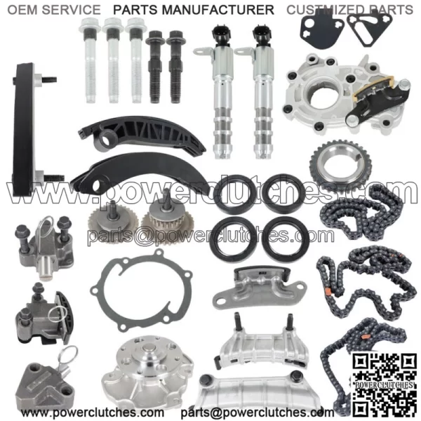 Timing Chain Kit, Oil Pump, Water Pump, VTC Solenoid For 07-16 Cadillac Suzuki 3.6L