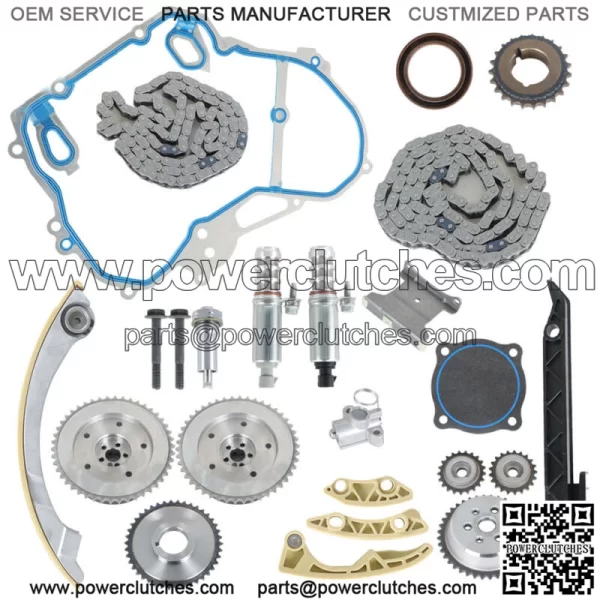 Timing Chain Kit for GM Ecotec 2.2L 2.4L VCT Selenoid Actuator Gear Cover Gasket