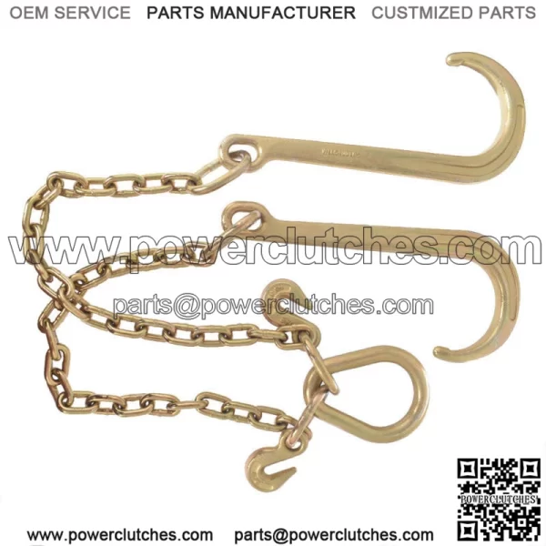 Tow Chain J-Hooks V-Chain Flatbed Truck Rollback Wrecker Carrier 5/16" X 2' G70 - Image 2