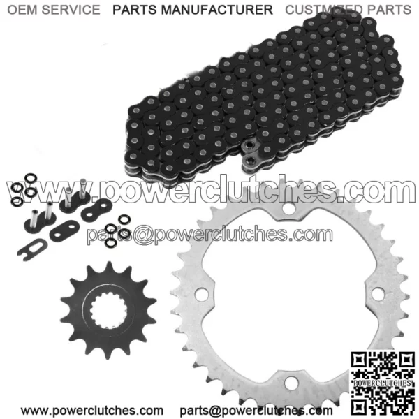 Black O-Ring Drive Chain & Sprockets Kit for Yamaha Raptor 700 YFM700R 2006-16 (For: Yamaha Raptor 700)
