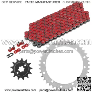 Red Drive Chain And Sprockets Kit for Yamaha Blaster 200 YFS200 1988-2006 (For: Yamaha YFS200)