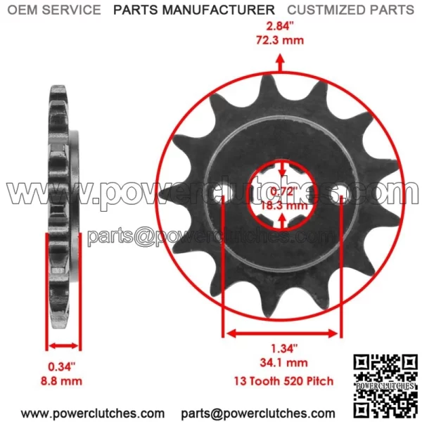 Red Drive Chain And Sprockets Kit for Yamaha Blaster 200 YFS200 1988-2006 (For: Yamaha YFS200) - Image 2