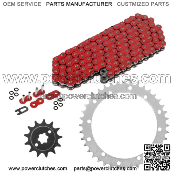 Red O-Ring Drive Chain & Sprockets Kit for Yamaha Blaster 200 YFS200 1988-2006 (For: Yamaha YFS200)