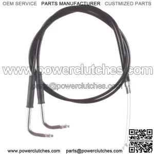 Black Vinyl Coated +6" Throttle Cable Set 1996-2007 Harley Road King FLHR (For: Harley-Davidson)