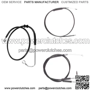 Black +12" Cable & Brake Line Bsc Kit 2011-2015 Harley-Davidson Softail w/ABS (For: Harley-Davidson)