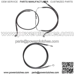 Black +6" Clutch & Brake Line Bsc Kit 2017 & Up Harley-Davidson Road King No ABS (For: Harley-Davidson)