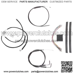 Black +4" Cable & Brake Line Cmpt DD Kit 2012-2017 Harley-Davidson Dyna w/ABS (For: Harley-Davidson)