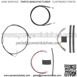 Black +10" Clutch Brake Line Cmpt Kit 2008-2013 Harley-Davidson Touring CVO ABS (For: Harley-Davidson)