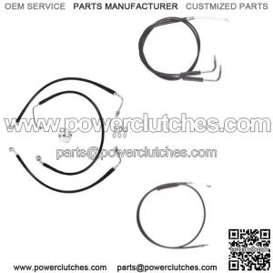 Black +10" Cable & Brake Line Bsc DD Kit 2002-2008 Harley Sportster Roadster (For: Harley-Davidson)