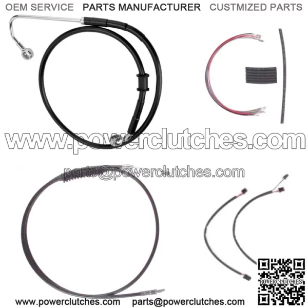 Black +4" Cable & Brake Line Cmpt Kit 2016-2017 Harley-Davidson Softail w/ABS (For: Harley-Davidson)