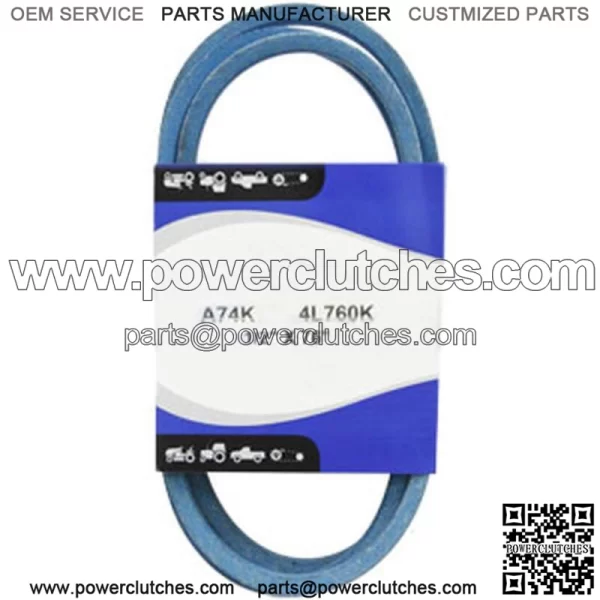 A-A74K is made of Aramid Blue V-Belt (1/2" x 76") fits Hustler