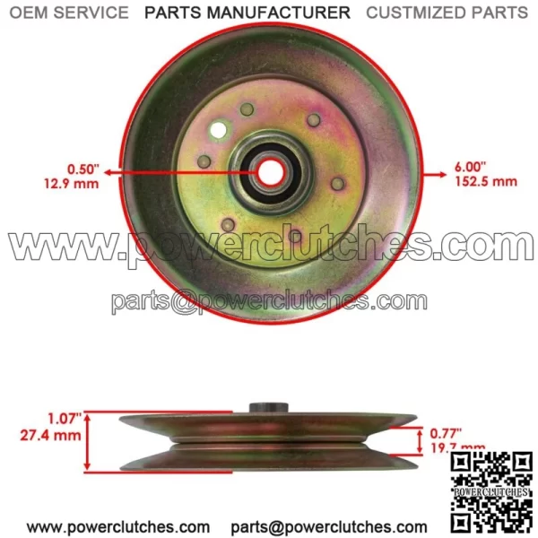 07300527 Deck Pulley for Gravely Ariens 44" 48" 52" 60" 72" - Image 2