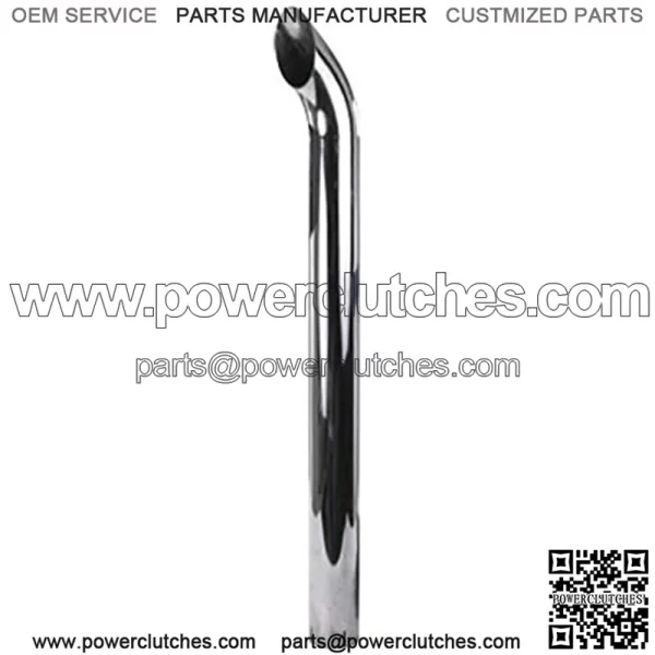 48" Curved Chrome Exhaust Pipe with 3-3/4" ID Slots Fits John Deere ZNL89375C