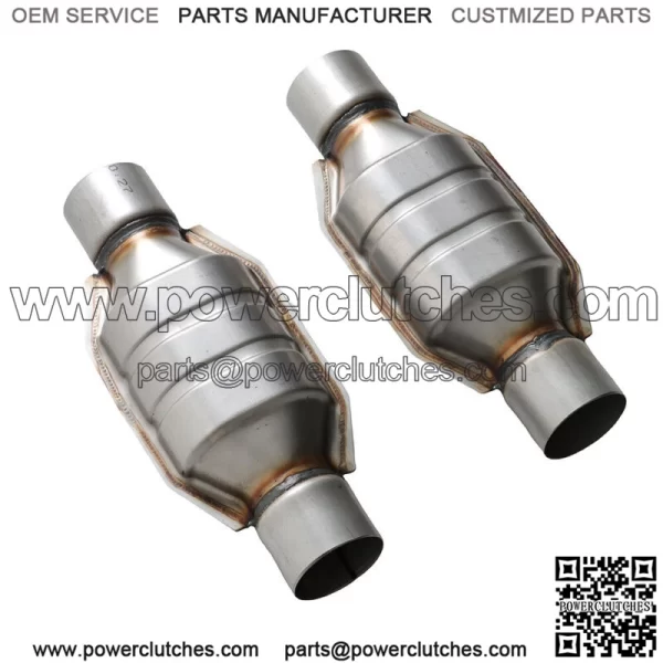 For Chevy Silverado 1500 GMC Ford 2PCS 2.5" Universal Catalytic Converter Sliver