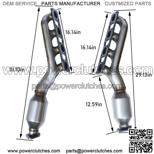 For Nissan Titan 5.6L 2004-2015 Manifold Catalytic Converters Front & Rear All 4 - Image 4