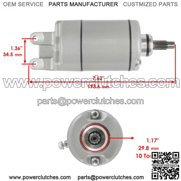 Starter for Honda Fourtrax 300 TRX300 FW 2X4 4X4 1988 1989 1990 1991 1992-2000 (for: Honda) - Image 2