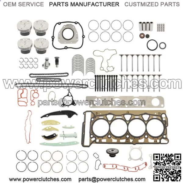 Engine Repair, Pistons, Valves, O-Rings, Kit for VW Audi 2.0TFSI CNC CHH CNT