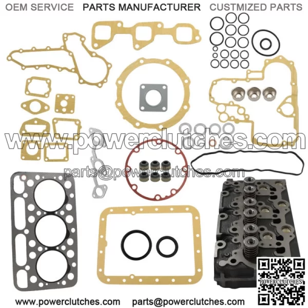 Complete Cylinder Head & Gasket Kit For Kubota D1503 Tractor L2900 L3000 L3010