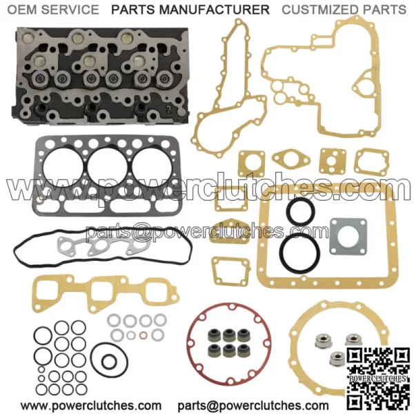 Complete Cylinder Head & Gasket Kit For Kubota D1503 Tractor L2900 L3000 L3010 - Image 3