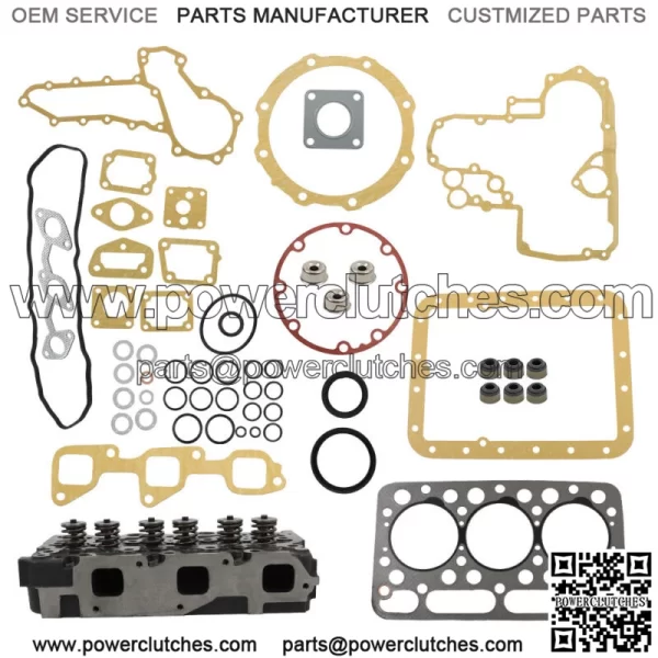 Complete Cylinder Head & Gasket Kit For Kubota D1503 Tractor L2900 L3000 L3010 - Image 4