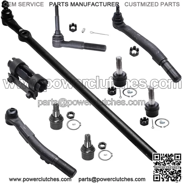 Piece 4WD Front Suspension Kit For 05-16 Ford F-250 F-350 Super Duty 4 Ball Joints 2 Outer Tie Rods 1 Outer Tie Rod On Pitman Arm 1 Adjuster Bushing 1 Center Tie Rod Replacement