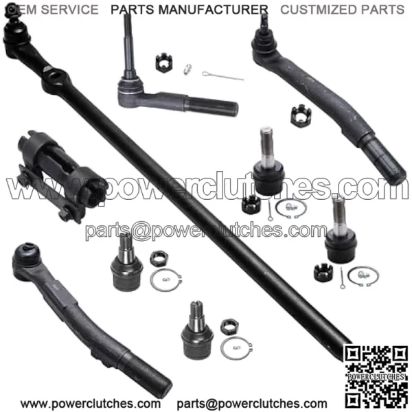 Piece 4WD Front Suspension Kit For 05-16 Ford F-250 F-350 Super Duty 4 Ball Joints 2 Outer Tie Rods 1 Outer Tie Rod On Pitman Arm 1 Adjuster Bushing 1 Center Tie Rod Replacement - Image 2