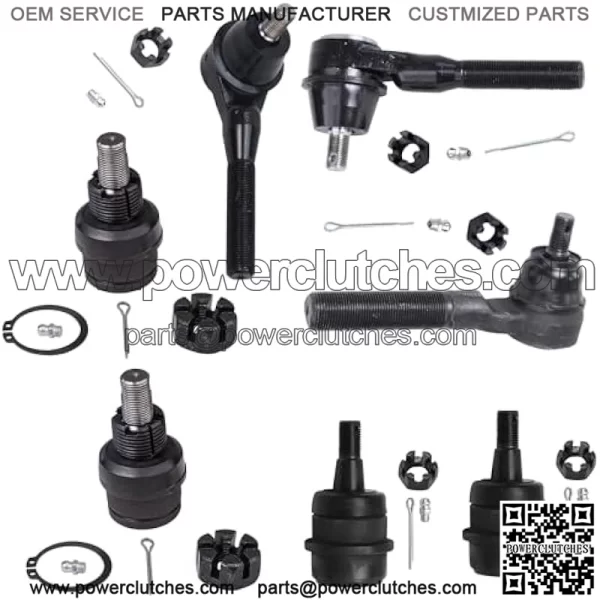 Front 7pcs Tie Rod Ball Joints For Jeep Grand Cherokee Wrangler TJ Comanche 3 Inner Outer Tie Rods 2 Lower Ball Joints 2 Upper Ball Joints Replacement - Image 2