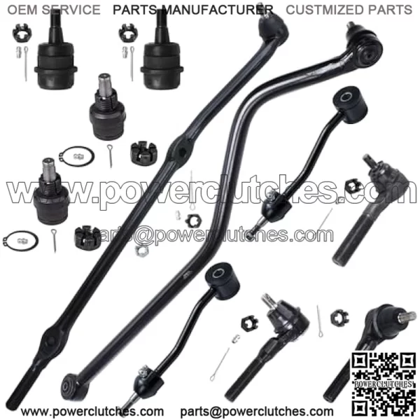 11 Piece Front Suspension Kit For 1997-2006 Jeep Wrangler TJ 4 Ball Joints 3 Tie Rods 2 Sway Bars 1 Sway Link 1 Tie Rod 1 Tie Rod 1998 1999 2000 2001 2002 2003 2004 2005 Replacement - Image 2