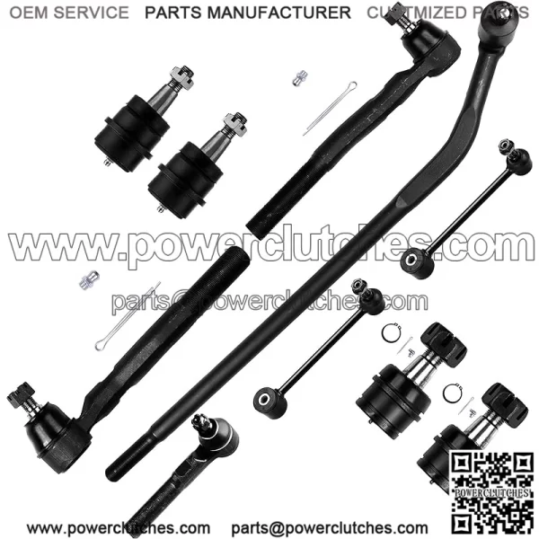 Suspension Assembly Front Inner and Outer Tie Rod Ends Front Upper and Lower Ball Joints Rear Anti-Roll Links Trailing Link for Jeep Wrangler 10 pcs.