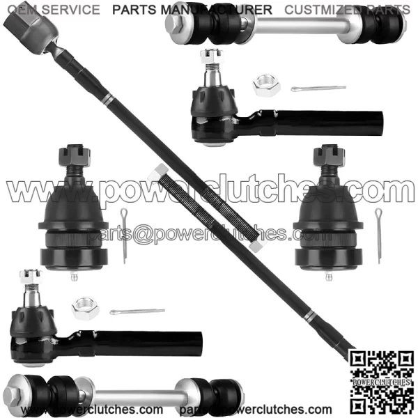 8pcs Front Suspension Kit Lower Ball Joints Inner Outer Tie Rod Ends Sway Bar Link Kits For Ford For Mustang 1994-2004 EV127 ES3184 K8749 K8848