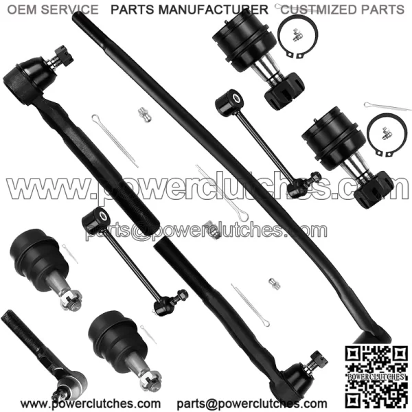 10pcs Suspension Kit Front Inner Outer Tie Rod End Rear Sway Bar Front Lower Upper Ball Joint Tie Rod Fits Jeep Wrangler 2007-2017
