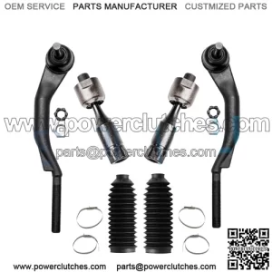 Front Inner Outer Tie Rod End W/Boot For 2003-2009 Chevy Trailblazer GMC Envoy