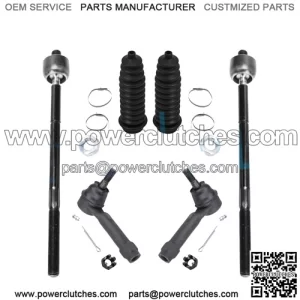 All inner and outer tie rods + boots for Dodge Caravan 2001 - 2004.