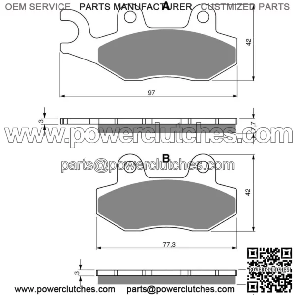 Brake disc pads rear Goldfren S33 for Peugeot Vivacity 125 (4T)