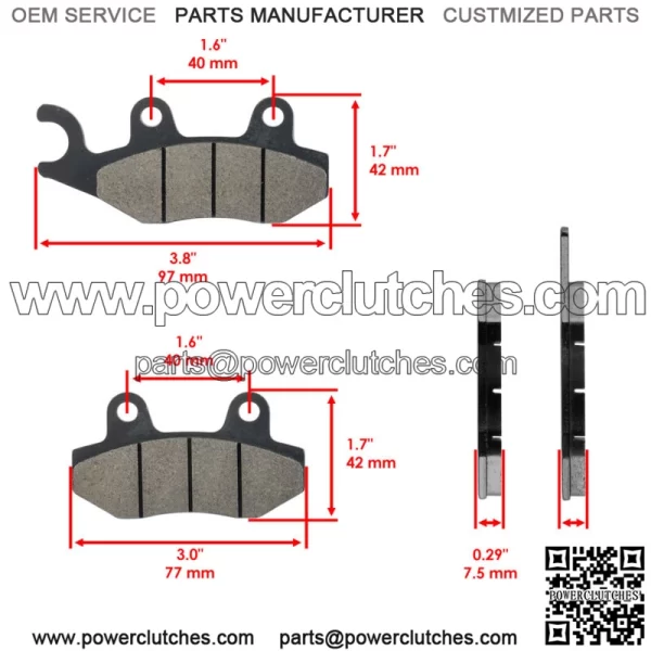 Front and Rear Brake Pads for Yamaha Raptor 700 700R YFM700R 2006-2012 (for: Yamaha Rhino 660 2006) - Image 2