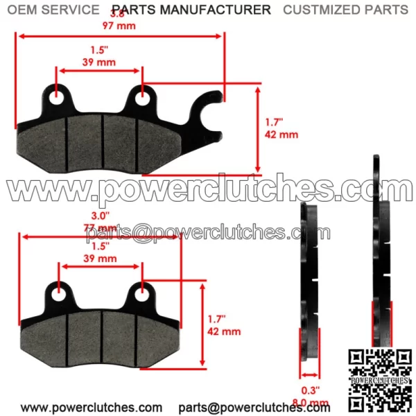 Front and Rear Brake Pads for Yamaha Raptor 700 700R YFM700R 2006-2012 (for: Yamaha Rhino 660 2006) - Image 3