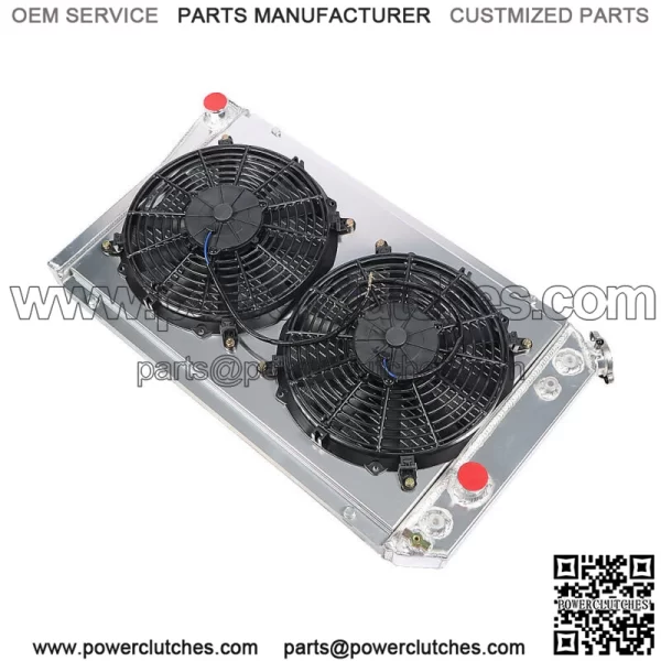 3-Row Aluminum Core Racing Radiator+pull Fan Shroud For 82-02 Corvette C4/s10 V8 - Image 2