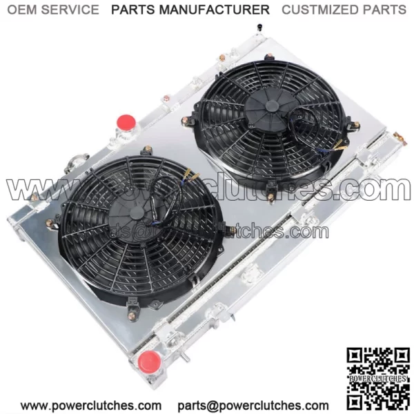 2-ROW Aluminum Core Racing Radiator+12v Fan Shroud For 2002-2007 Impreza Wrx Sti - Image 2