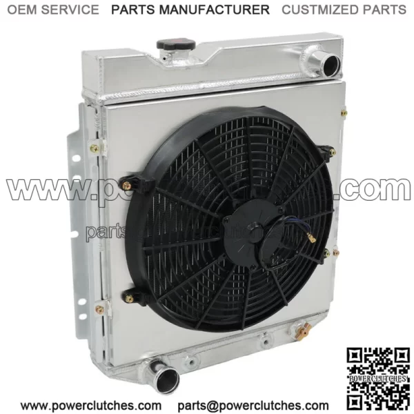 Aluminum Radiator 3 Row+Shroud Fan Relay For Ford 1960-65 Falcon/1965-66 Mustang - Image 3