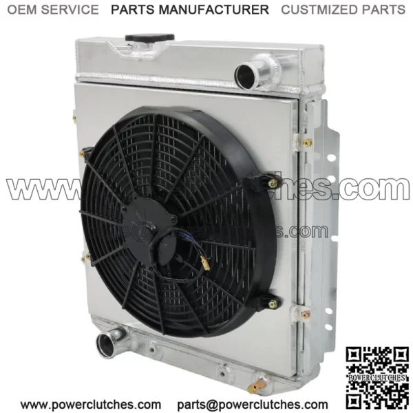 Aluminum Radiator 3 Row+Shroud Fan Relay For Ford 1960-65 Falcon/1965-66 Mustang - Image 4