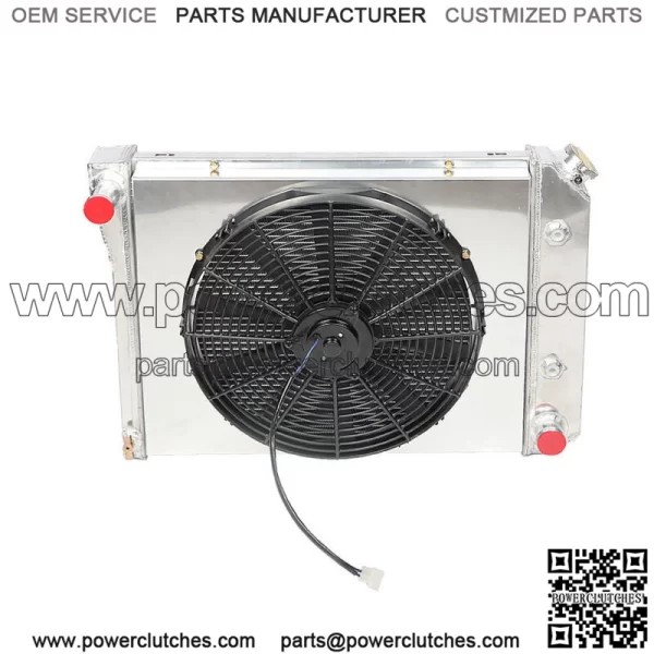 3 Row Radiator+Shroud Fan Kit For 68-74 Chevy Nova 70-81 Camaro 75-87 El Camino - Image 4