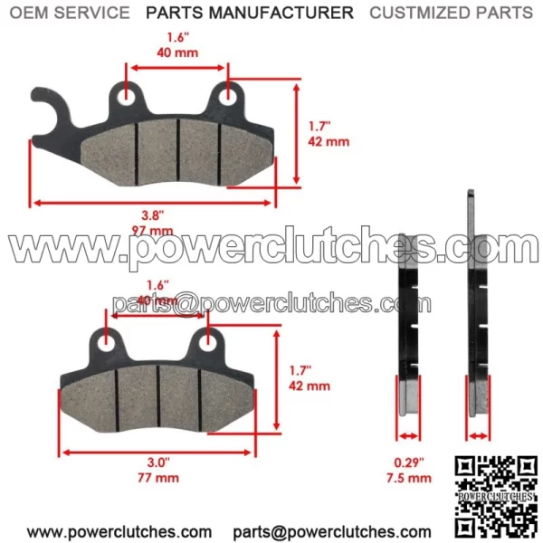 Front & Rear Brake Pads Shoes for Kawasaki KLF300 Bayou 300 4X4 1995-2004 - Image 4