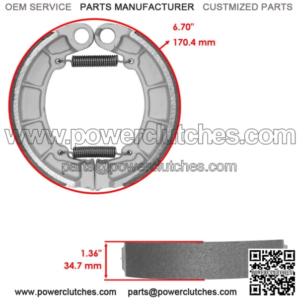 Front Brake Pads & Rear Shoes for Kawasaki KVF300 Prairie 300 4X4 1999 00 01 02 - Image 2